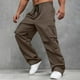 thumbnail image 5 of Pantalones cargo de verano para hombre: pantalones de trabajo holgados, ligeros, con cintura elástica y múltiples bolsillos, corte regular para actividades al aire libre, trabajo y ocio, poliéster, 5 of 8