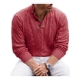 thumbnail image 1 of CVLIFE Hommes Pull Tops Couleur Unie Pull Manches Longues Slim Fit Hiver Chaud Tricotés Pulls Rue Rouge XL, 1 of 2