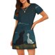 thumbnail image 1 of Balery Farm Dog Duck Moonlight Camisón de manga corta con cuello redondo para mujer, cómodo y elegante., 1 of 6