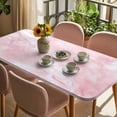 thumbnail image 3 of Pink Marble Table Cloths for 4 Foot Rectangle Tables, Modern Abstract Art Elegant Patio Waterproof Elastic Fitted Tablecloths, Washable Rectangular Table Cover for Camping, 3 of 8