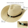 thumbnail image 3 of WOWSTYLE Cowgirl Hat for Women Men Western Wide Brim Straw Cowboy Hats Summer Sun Straw Cowgirl Cap, 3 of 7