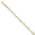 thumbnail image 1 of 14k Yellow and White Gold Two-Tone Fancy Mirror Bead Bracelet Length 7.5 Inch, 1 of 3
