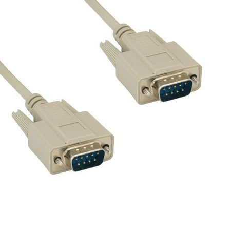 9 Pin Serial Cables Kentek 15 Feet FT DB9 9 Pin Serial RS-232 Cable Cord 28 AWG Male to Male M/M Molded Straight-Through D-Sub Port Beige for PC Mac Linux Data ()