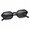 Shiny Black (Black), variant on Lennox Unisex Retro Hexagon Sunglasses Keyhole Frame UV400 Tortoise, Green