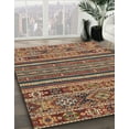 thumbnail image 3 of Ahgly Company Machine Washable Indoor Square Abstract Brown Red Area Rugs, 3' Square, 3 of 7