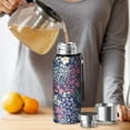 thumbnail image 4 of 20 Oz Pioneer Flower Coffee Tumbler Double Wall Insulated Stainless Steel Water Bottle | Metal Reusable Thermoses Flask with Cup Cap | Leak & Sweat Proof with Anti-Dust Lid, 4 of 7