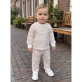 thumbnail image 5 of Loicainy Baby Toddler Girl Fall Clothes Set 6 12 18 24 Months 2T 3T 4T 5T Long Sleeve Crew Neck Striped Tops and Pants Outfits, 5 of 9
