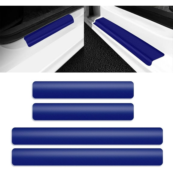 Xotic Tech Car Door Edge Guards Door Sill Protector Film Automotive Anti-Collision Carbon Fiber Vinyl Wrap Stickers for Most Cars Accessories (3D Blue 2.7Inch Wide, 2Ft/1.25Ft)