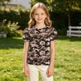 thumbnail image 4 of ATOGUTA Summer Shirts For Girls Graphic Tees Short Sleeve Tshirts Crewneck Cute Summer Casual Basic Tops for Kids Teen Size 4T-15, Camouflage, 4 of 6