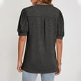 thumbnail image 4 of cfhntfmh V Neck Tops for Women Short Sleeve Plain Tees Baggy Cutton Summer Basic T-Shirt, 4 of 4
