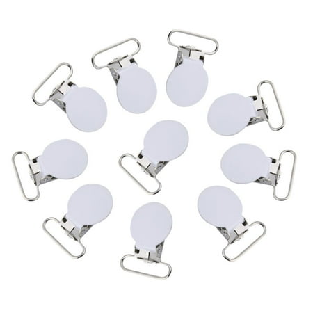 Lv. life 10Pcs 25mm Durable Round Suspender Braces Pacifier Strap Holder Clip DIY Making Supplies