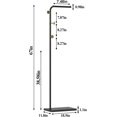thumbnail image 3 of Metal Coat Rack, Modern Coat Tree with 3 Hooks, L Shaped Coat Hanger Stand, Freestanding Coat Rack for Entryway and Corner, Black, 3 of 6
