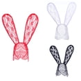 thumbnail image 4 of Women Lace Veil Mask Rabbit Ear Lace Rabbit Ear Party Activities Headband Halloween Bunny Ears Hairband, 4 of 8