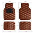 thumbnail image 6 of FH Group Diamond Pattern Floor Mats Leather For Car SUV Van Brown w/ Gray Dash Pad, 6 of 6