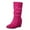Hot Pink, variant on GHSOHS Western Cowgirl Boots for Women Fashion Retro Internal Elevated Mid Calf Boots Pleated Suede Slip on Cowboy Boots Tall Shoes(Brown,39)