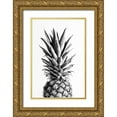 thumbnail image 1 of Artographie Studio 23x32 Gold Ornate Wood Framed with Double Matting Museum Art Print Titled - Pineapple Black a White 01, 1 of 4