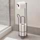 thumbnail image 4 of Piso de Acero Inoxidable de Pie Soporte de Rollos de Toallas de Papel Organizador de Soporte Estante de Papel HigiéNico Cesto de Almacenamiento Vertical para BañO, 4 of 5