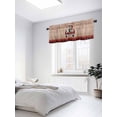 thumbnail image 3 of Merry Christmas Valances for Windows, Red Xmas Trucks Gnome Pine Tree Plaid Wooden Light Filtering Window Treatment Valances, Rod Pocket Small Curtains for Kitchen/Bathroom, 42"x12", 3 of 9