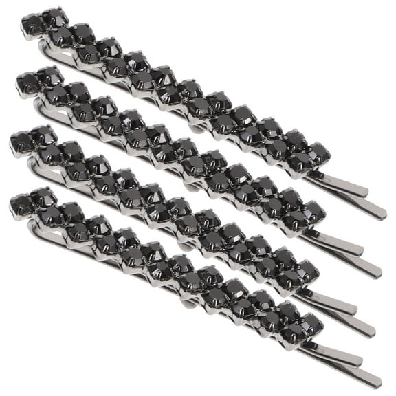 Raindrops  Rhinestone Large Bobby Pins Black Hair Slide Crystal Hairpin