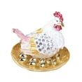 thumbnail image 2 of Ornamento de pollo de la gallina Ornamento de pollo Organizador de joyas únicas Estatua de gallina para el jardín de la sala de granja de regalos de Rosa, 2 of 8