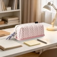 thumbnail image 1 of ZhangC Cream Polka Dot Pencil Case, Large Capacity Soft Quilted Storage Pouch, Multi-purpose Stationery Makeup Bag for Office, Home and Travel (2.7x8.2x4.3 Inch), 1 of 2