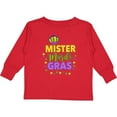 thumbnail image 3 of Inktastic Mister Mardi Gras with Crown and Dots Boys Long Sleeve Toddler T-Shirt, 3 of 5