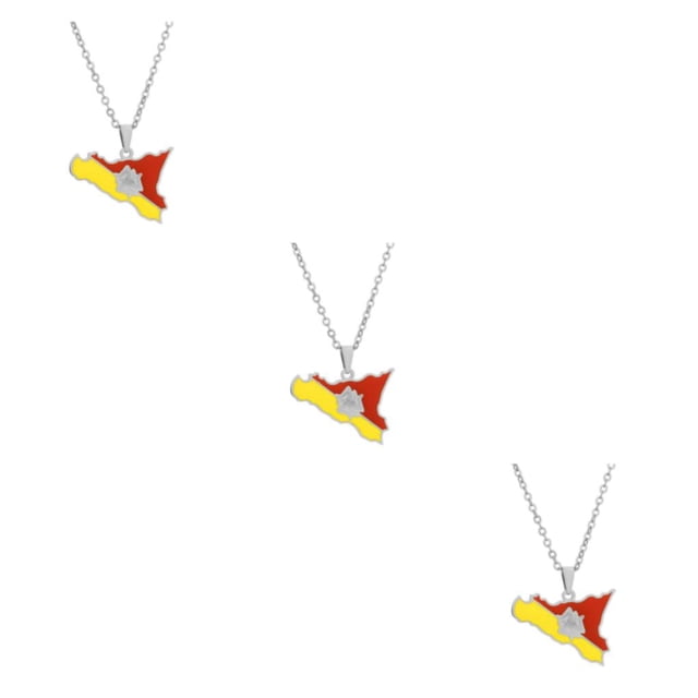 Transemion Collier Pendentif en Acier Inoxydable Déclaration de Mode Collier en Acier Inoxydable pour Unisexe Toute Occasion Déclaration avec Style Couleur Acier 3Ensemble