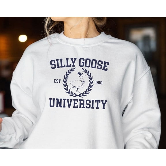 Silly Goose University Sweatshirt, Unisex Silly Goose University Sweatshirt, Funny Men's Sweatshirt, Funny Gift for Guys, Funny Goose Sweatshirt