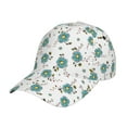 thumbnail image 2 of Baseball Cap, Flowers Blue Green Trucker Hats Women Dad Hat For Workouts - Baseball Hat Adjustable Size, 2 of 2