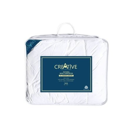 Creative Living Solutions 100% Wool Bed Comforter 100% Cotton Case All Season Twin Size DRY CLEAN