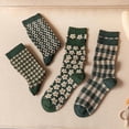 thumbnail image 4 of Zhengup Women's Cottagecore Cotton Socks 5 Pairs Harajuku Preppy Flower Novelty Socks Vintage Fairycore Ankle Crew Socking, 4 of 7