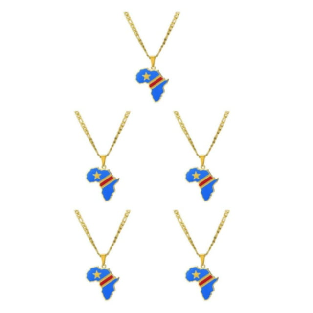 Maytalsory Africa Map Pendant Necklace Minimalist Gift For Map Lovers Necklaces Gifts Statement Piece Congo 5Set