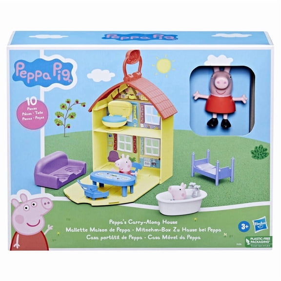 Peppa Pig Toys Peppa's Carry-Along House Playset, 10 pc
