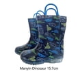 thumbnail image 2 of Wosthever 2 uds., zapatos de lluvia para niños con asa, botas de lluvia impermeables para bebés de media pantorrilla, botas de agua Botas Deportivas Dinosaurio de sello completo crecimiento15.7cm, 2 of 6