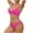 Hot Pink, variant on ZQGJB Women's Triangle Bikini Set Textured Frilled Smocked Ruched V Neck Push Up Swimsuit Two Piece Bathing Suit(Army Green,L)