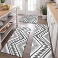 thumbnail image 2 of Black Geometric Chevron Dot Pattern Kitchen Rugs Sets Of 3,Kitchen Runner Rugs Non Skid Washable,Decorative Kitchen Floor Mats for Kitchen,Sink,Laundry,17"x30"+ 17"x47" + 17"x59", 2 of 6