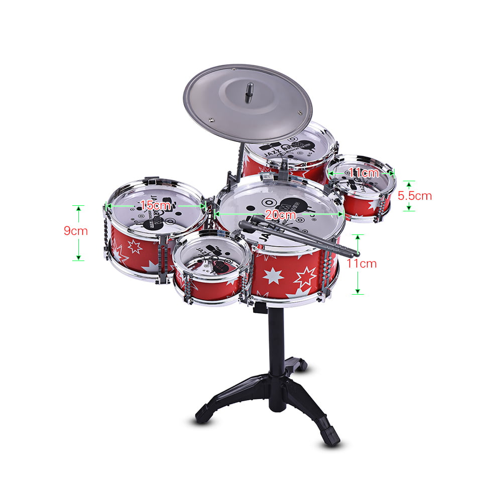 Details about   Drum Set for Kids Jazz Drum Set Early Educational Musical Instrument 5 Drums 