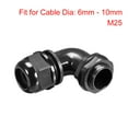 thumbnail image 2 of Conector de cable M25, junta de nylon ajustable a prueba de agua IP68 de 90 grados para cable de 6 mm a 10 mm de diámetro, 2 piezas, 2 of 4