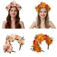 thumbnail image 2 of FENOHREFE Fabric Flower Headband for Music Festival with Butterfly Decors Music Festival Accessory Hairhoop Wedding Bride Headwear, 2 of 7