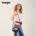 thumbnail image 3 of Wrangler RFID Crossbody Wallet Purse Vegan Leather Small Purses for Women with Phone Pocket and Adjustable Strap, Cow Print-Coffee, 3 of 8