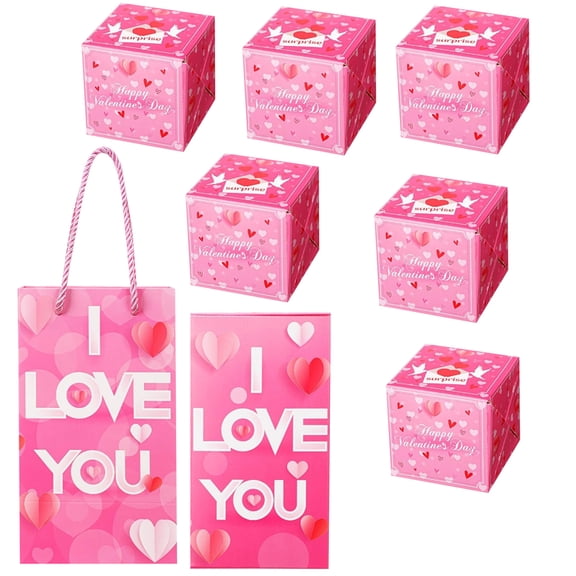 LingVibe Surprise Jump Box with "I Love You" 6-Piece Set, Pop-Up Red Envelope Valentine's Day Gift Box for Birthday & Party,A