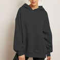 thumbnail image 4 of ¡Ahorra en liquidación! Sudadera deportiva Umfun para mujer, informal, de manga larga, con cremallera y bolsillo, color negro, talla L, 4 of 5