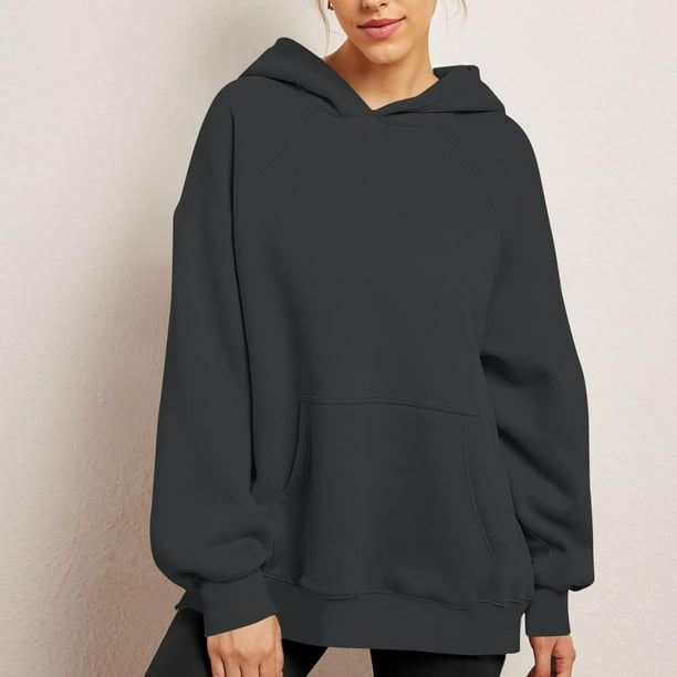 ICHUANYI Liquidación Camisetas con Capucha y Bolsillo con Cremallera y Manga Larga de Color Informal para Mujer ICHUANYI WER202308254744