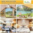 thumbnail image 3 of Battery Operated Ceiling Fan: 11" Portable Camping RV Tent Fan with Lights - Outdoor Hanging Rechargeable 8000mAh - Hook Type Remote Fans for Gazebo Patio Canopy Beach Dormitory Bedroom 5V/2A, 3 of 5
