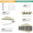 thumbnail image 4 of COBIZI 10x20 Heavy Duty Pop up Canopy with Mosquito Net,Instant Outdoor Shelter Large Canopy Tent for Outside,Gazebo with Mesh Sidewalls for Party,Backyard,Camping,Khaki, 4 of 8