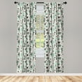 thumbnail image 5 of Ambesonne Cactus Window Curtains, Geometric Cartoon Plant, Each 28" W x 63" L, Mint Black Beige, 5 of 5