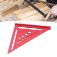 thumbnail image 1 of 7 Inch Triangle Ruler, Aluminum Alloy Metric Rafter Square Protractor Saw Guide Woodworking Compass Frame Ruler, for Home Renovation and Woodworking Projects, 1 of 7