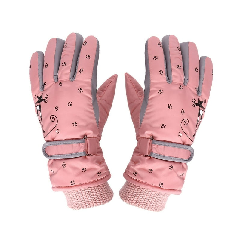 Lilgiuy Snow Gloves for Little Boys Girls Winter Fashion Solid