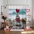 thumbnail image 4 of Valentine's Day Shower Curtain Love Heart Stones Bathroom Curtains with Hooks, Waterproof Fabric Ocean Beach Art Bath Shower Curtains Set for Bathroom Bathtubs Valentines Decor 72x72 Inch, 4 of 9