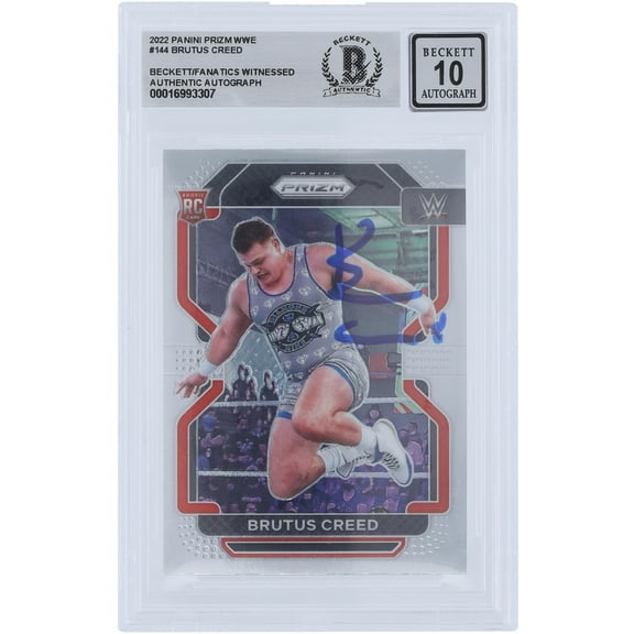 Brutus Creed WWE Autographed 2022 Panini Prizm #144 Beckett Fanatics Witnessed Authenticated 10 Rookie Card - Fanatics Authentic Certified